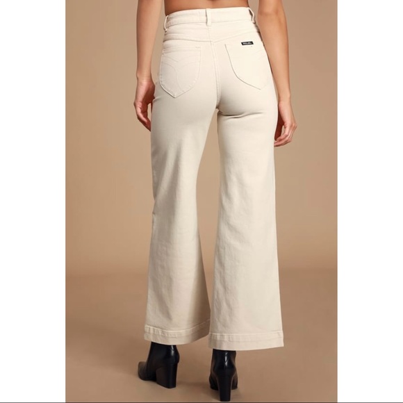 Rolla's Sailor Cream High Rise Wide-Leg Jeans (26) - Picture 5 of 9